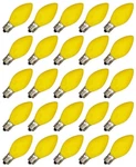 Box Of 25 Light Bulbs - Opaque Yellow, Steady Burning, 7 Watt, C7 -e12 Candel.... Fixed Price $17.53.
