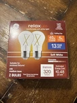 Ge Relax 40 W Equivalent Dimmable Soft White A15 Led 4w Bulb Medium Base 2-pack. Fixed Price $3.99.