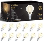 Lafoy G16.5 Round Candelabra Bulbs 60 Watt Equivalent, Dimmable E12 Globe Chande. Fixed Price $64.52.