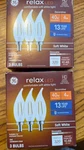 2 General Electric Relax Led 40 W Dimmable Decorative Light Bulbs Soft White 3pk. Fixed Price $15.00.