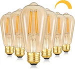 7w Dimmable Led Light Bulbs, 60watt Equivalent Edison St58 Amber Glass Vi. Fixed Price $34.99.