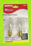 Satco S3791 2-pack 7w Clear C7 7 Watt Night Light Bulb E12 Base Incandescnt. Fixed Price $7.68.