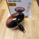 Ikea Rollsbo Led Bulb Retro Edison Ellipse - Dark Purple Clear Glass 7" 120lm. Fixed Price $120.00.