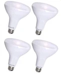 4 Pack Br30 Bright Led Light Bulbs By Bioluz Instant-on Warm White Led.... Fixed Price $23.99.