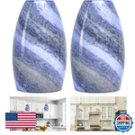 Go&so Ocean-blue Gradient Glass Art Lamp Shade -2 Pack Hand-blown Fluid Flow Tex. Fixed Price $90.33.