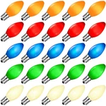Sotopoo 25 Pack C7 Led Light Bulbs, Multicolor Vintage C7,. Fixed Price $25.63.