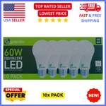 Greenlite Led Light Bulbs 9w 10 Pack A19 60w Replacement Soft White 800 Lumens. Fixed Price $15.23.