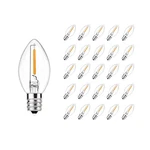 Chyparty 25 Pack C7 Led Light Bulbs, E12 Candelabra Base, 0.6w Warm White, C.... Fixed Price $23.59.