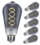 St19(st58) Led Smoky Grey Glass Edison Bulb, Vintage, 6 St58 5000k 6pack. Fixed Price $38.99.