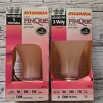 2- Sylvania Soft Tickled Pink Pinque 3-way Light Bulb 50-100-150 Vintage Nos New. Fixed Price $49.99.