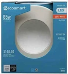 Ecosmart 6 Inch Soft White Downlight Led Light Bulb, 65w Equivalent Dimmable. Fixed Price $10.00.