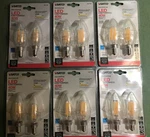 6-2 Packs (12) Satco Decorative Led 4.5 Torpedo 40w Bulbs,dimmable,clear,350 Lum. Fixed Price $45.00.
