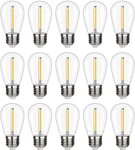 Futime 15 Pack S14 Led String Light Bulbs, 1w Shatterproof & Yellow. Fixed Price $14.41.