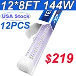 12 Pack 8 Foot Led Shop Lights Fixture 144w 6500k Linkable Ceiling Garage. Fixed Price $219.99.
