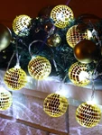 Led Disco Ball String Light Battery Powered Mirror Ornaments 1.57 Inch Gold. Fixed Price $22.91.