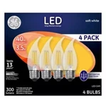 Decorative Led Light Bulbs,soft White,clear,300 Lumens,3.5-watts,4-pk. -92677. Fixed Price $19.85.