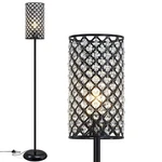 Gyrovu Crystal Floor Lamp, Modern Standing Lamp With Elegant Shade Black L. Fixed Price $93.66.