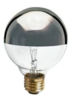 Satco S3860 120v Medium Base 25-watt G25 Light Bulb, Silver Crown. Fixed Price $8.99.