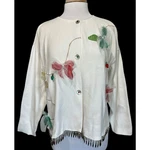 Vintage Shane Lee Christmas Tree Lights Hem Bows Cardigan Sweater Womens Xxl. Fixed Price $12.00.
