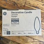 24 Pack Ge Daylight Led B11c Candelabra Base Bulbs 60w Eq 5w Decorative Candle. Fixed Price $19.99.