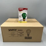 12 Total! Satco Party Light Bulbs, 25w Ceramic Green A19, 130v, S6091. Fixed Price $24.71.