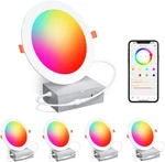 Smart Recessed Lighting 6 Inch Rgbcw Color Changing 16w Led Downlights With Junc. Fixed Price $61.45.