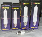 4 Pk Satco S3108 Clear Jd Type Mini Cam 150 W 120v E11 Candelabra Base. Fixed Price $21.66.
