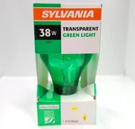Green Light Bulb Sylvania 38 Watt Indoor Outdoor Transparent New. Fixed Price $8.90.