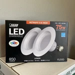 Feit Led Lights Dimmable Retrofit 5-6 Inch 75w 2 Pack 2700k Soft White. Fixed Price $16.99.