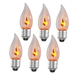 E26 Upgraded Flame Light Bulbs, Flickering Fire Bulbs 6 Pack. Fixed Price $28.04.