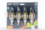 Feit Electric Dimmable 2700k Led Ba10 Flame Tip 3.3w Clear Bulb 4 Pack E12 New. Fixed Price $18.08.