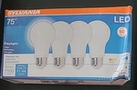 Sylvania Led A19 Bulb 75w Eq, 12w, 1100 Lumens, Daylight, 4-pack*397. Fixed Price $16.99.
