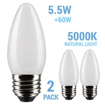 Pack 5.5w =60w B11 Torpedo Led Frosted 120v Medium E26 Chandelier 5000k Natural. Fixed Price $11.50.
