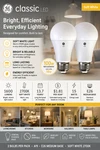 Ge 2 Light Bulbs Classic Led 100w Replacement A19 Soft White E26 1600 Lumens. Fixed Price $13.99.