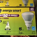 3 Bulbs, Ge Energy Smart 65 Replacement 15 W Directional Indoor Floodlight R 30. Fixed Price $24.97.