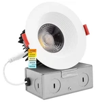 Luxrite 4 Inch Led Recessed Lighting With Junction Box, 15w, 5 Color Selectab.... Fixed Price $97.00.