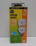 General Electric Energy Smart Mini Spiral Cfl Bulb 20 Watt, 1200 Lumens Nib. Fixed Price $7.99.