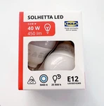 2-pack - Ikea Solhetta Led Bulb E12 450 Lumen 5000 K, Globe Opal 3.3 W New. Fixed Price $13.99.