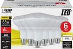 Feit Electric White Led Light Bulb Dimmable Soft 10.5 Watts 650 Lumens 6 Pieces. Fixed Price $19.99.