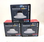 3pk Juno 6 In. Selectable Cct Integrated Led Retrofit White Recessed Light Trim. Fixed Price $36.62.