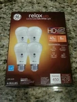 Ge Lighting Relax Hd Led Bulbs (40-watt) Medium Base, Soft White, 4-pack *new*. Fixed Price $20.93.