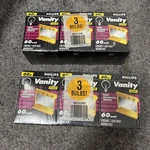 Philips Medium Base Vanity Soft White 60 Watt Light Bulbs. Fixed Price $34.99.