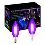 Tito 2 Pack E12 B11 Filament Candle Black Light Bulbs. Fixed Price $24.50.