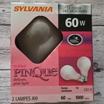 Sylvania Soft Pink Light Bulb 60w Watt A19 Bulbs Usa Made Tickled Pinque Nos Vtg. Fixed Price $39.99.