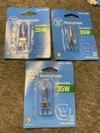 (3) Westinghouse 04031 Halogen Bulb 35w Gy6.35 Base - Clear. Fixed Price $5.95.
