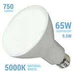Satco S9623 Led Reflector Bulb 9.5w =65w Br30 5000k 120v Medium E26 750 Lumens. Fixed Price $7.75.