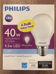 (4 Bulbs) Led Light Bulb 40w Equivalent Daylight Classic Glass A19 Energy Star. Fixed Price $12.95.