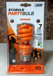 Feit 60w Orange Energy Saving Cfl Bulb 7 Year 8000 Hr. Life. Fixed Price $4.99.