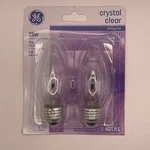 G E Lighting Ceiling Fan Light Bulbs, Crystal Clear 25-watts Disc. Blunt Tip. Fixed Price $9.49.