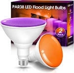 Orange And Purple Flood Light Bulbs Outdoor 2 Pack, Par38 Led Bulb. Fixed Price $37.30.